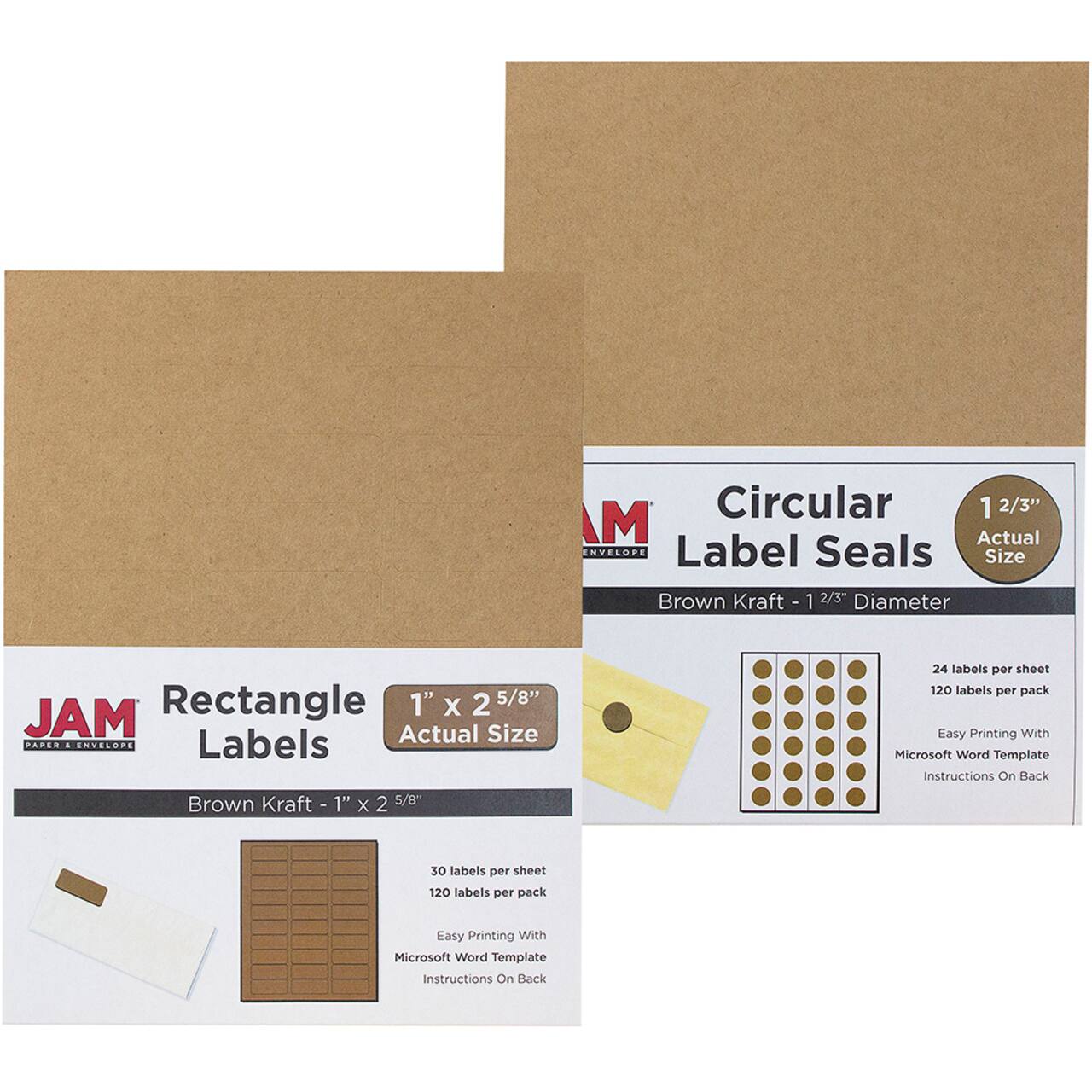 JAM Paper Circular Seal & Rectangular Mailing Address Label Combo Set